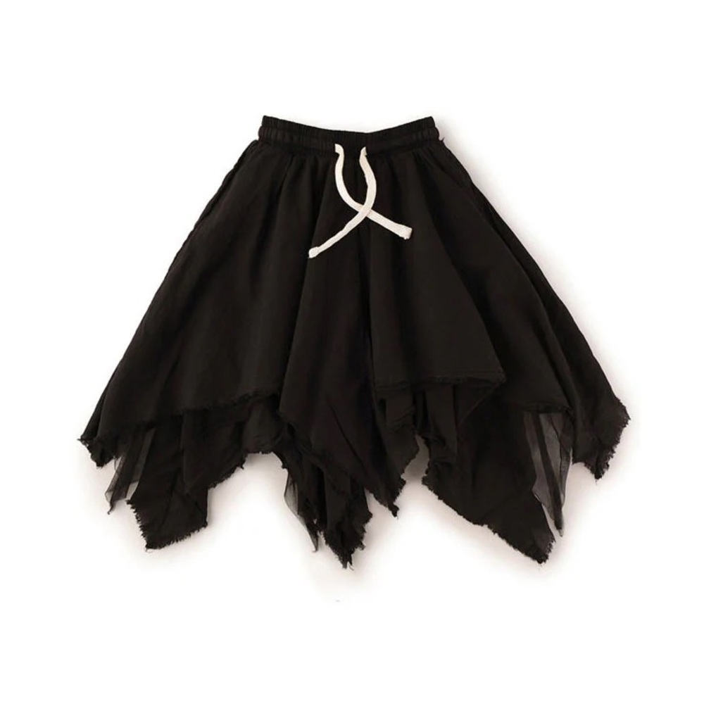 nununu Multi Layered Skirt Asymmetrical Hem w Tulle Black NWT